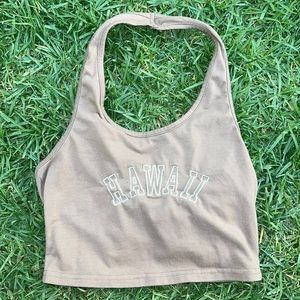 hawaii embroidered halter top